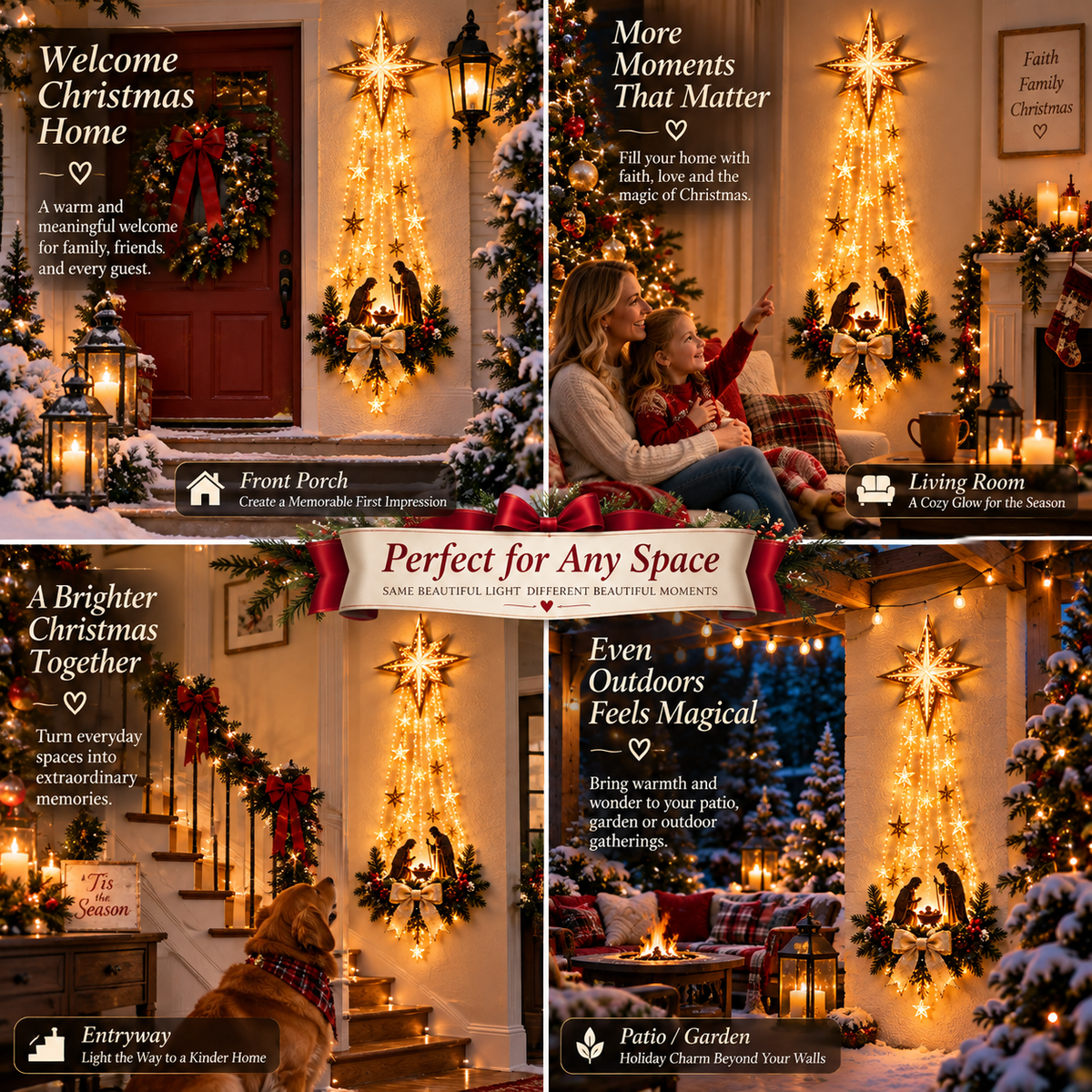 ✨Last Day 49% OFF✨✝️ Bethlehem Star – Lighted Nativity Wall Decor（upsell）